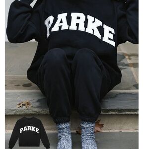 Parke black varsity mockneck